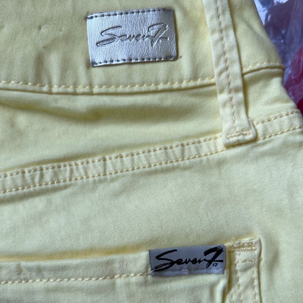 3/$25 SEVEN7 High Rise Skinny Crop Yellow Jean.Size 6 - Picture 4 of 8